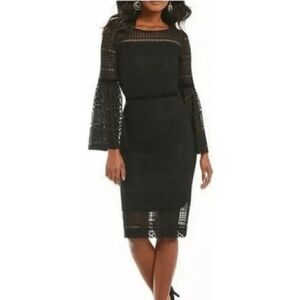 Antonio Melani Alfa Lace‎ Sheath Dress with Bell Sleeves, Size 4